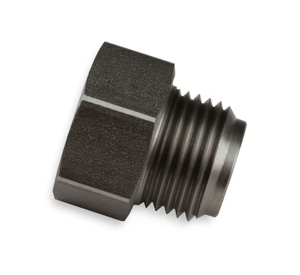 Earl's Hardline Adapter Reducer - Stainless Steel - 5/8"-18 Inverted Flare Male to 1/2"-20 Inverted Flare Female for 5/16" Tubing. Front View Silver