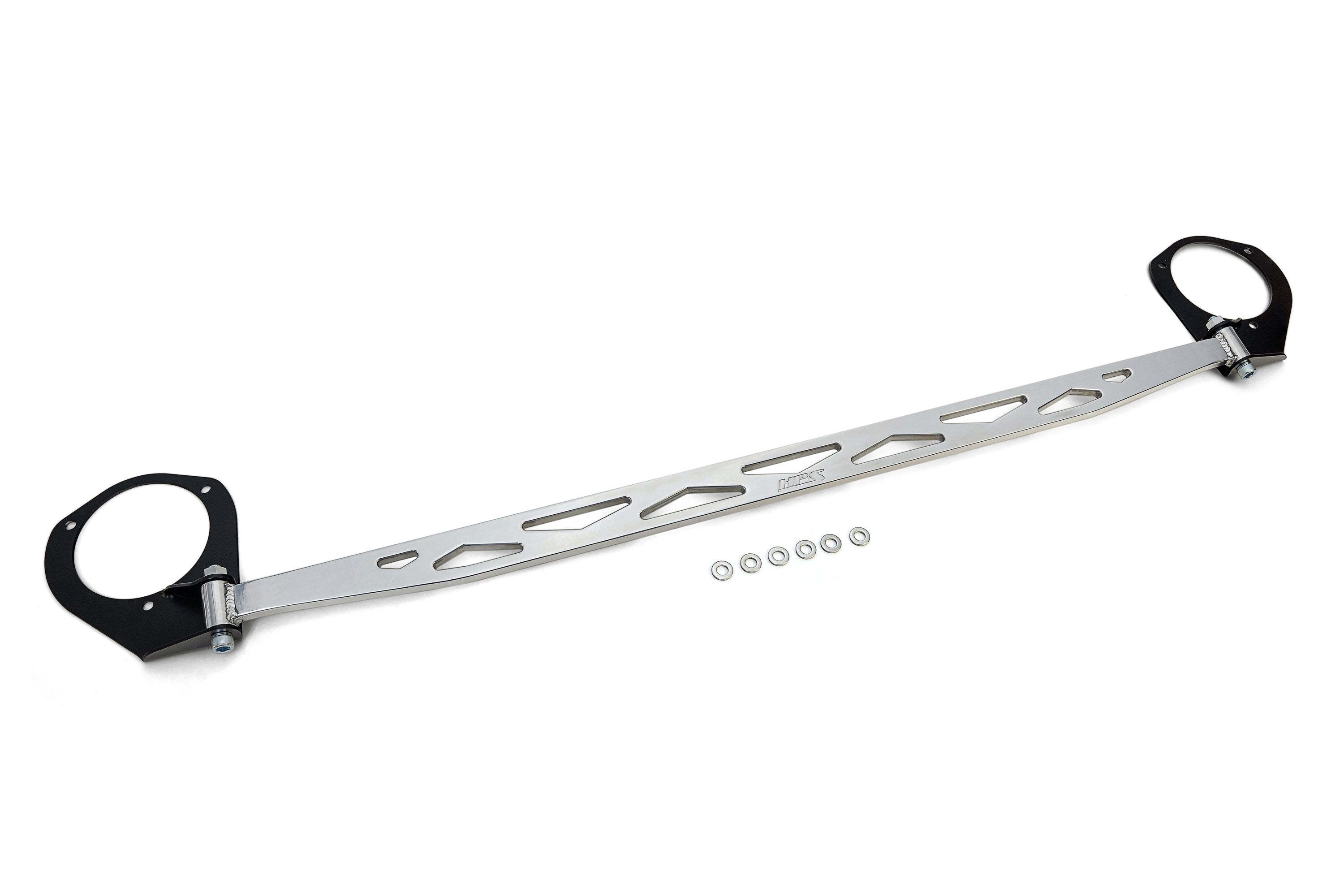 HPS Performance Aluminum Front Strut Tower Brace Bar, Polished, 42-107