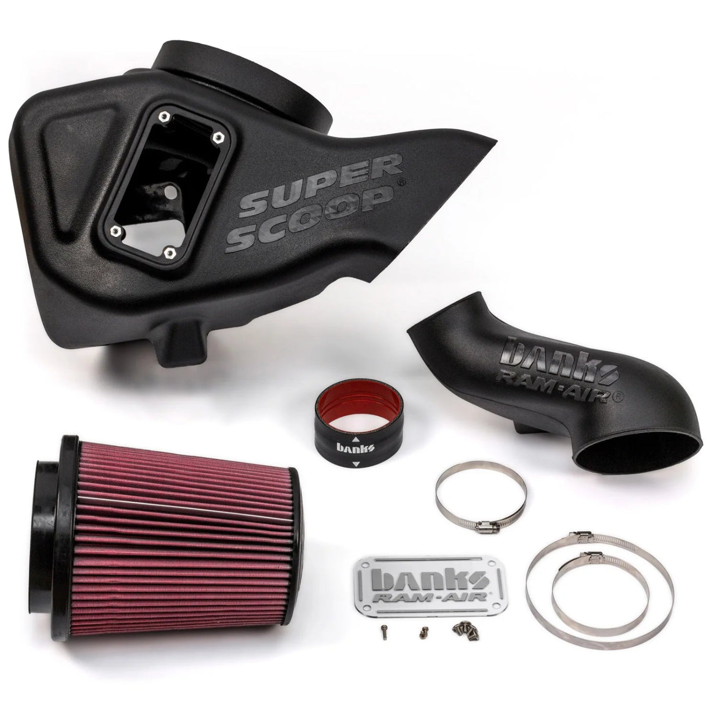 Ram-Air® Oiled or Dry Filter, Cold Air Intake System Front View Red