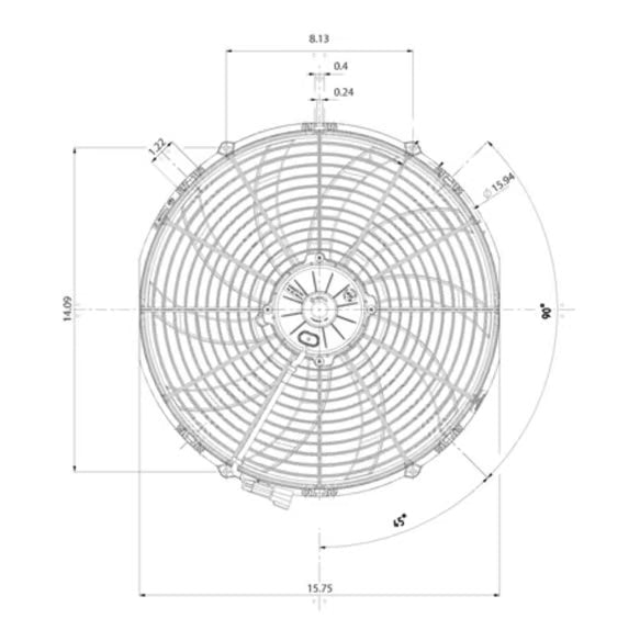 16.00" Electric Fan Puller Style Extreme Performance 2500CFM 10-blade curved style blade