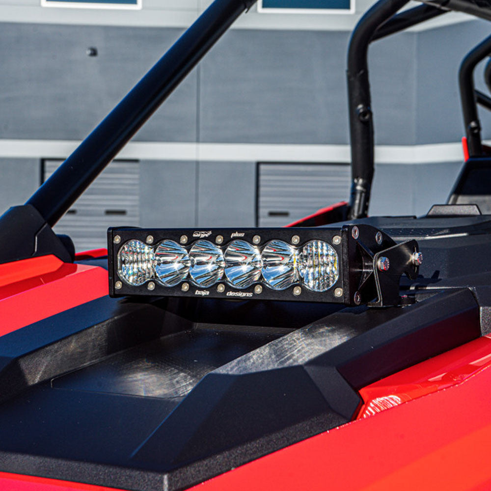 Polaris OnX6+ 10 Inch Hood Mount Light Bar Kit - Polaris 2020-25 RZR Pro XP; 2022-2024 RZR Turbo R Front View