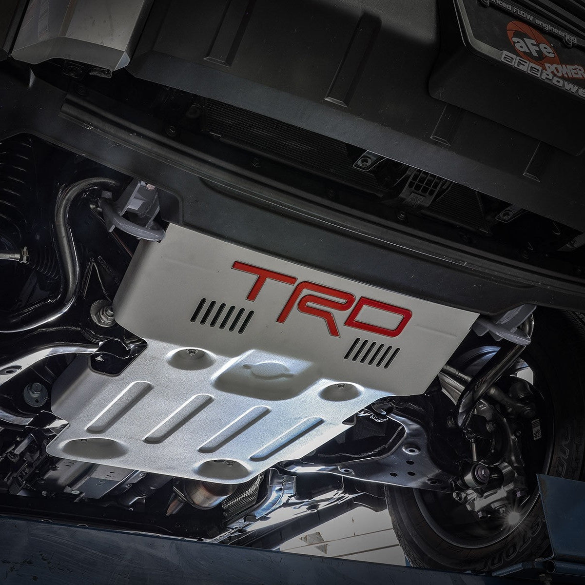 aFe 22-24 Toyota Tundra Control Front Tow Hooks (Hard Anodize) Installation Location View