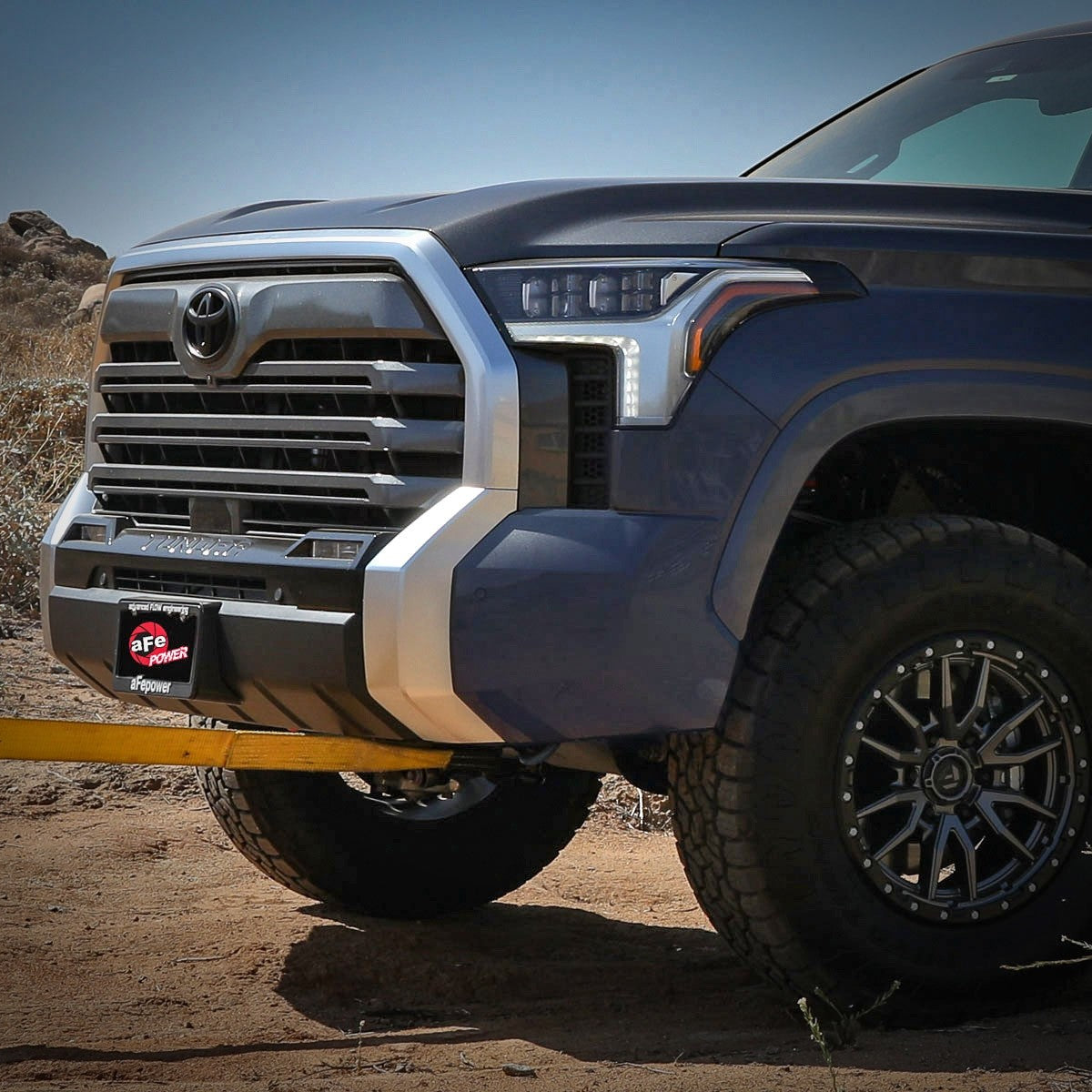 aFe 22-24 Toyota Tundra Control Front Tow Hooks In Use