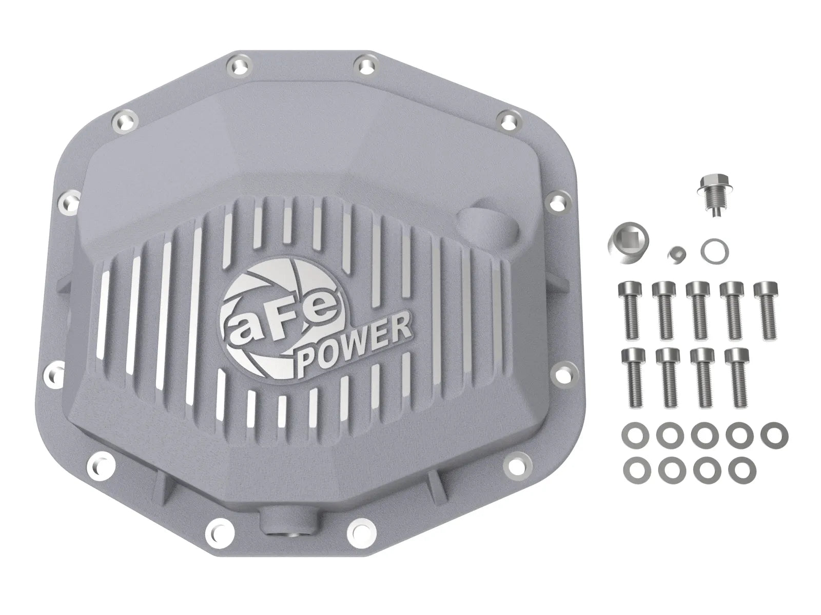 2021-2024 Ram TRX aFe POWER Street Series Rear Differential Cover Raw w/ Machined Fins