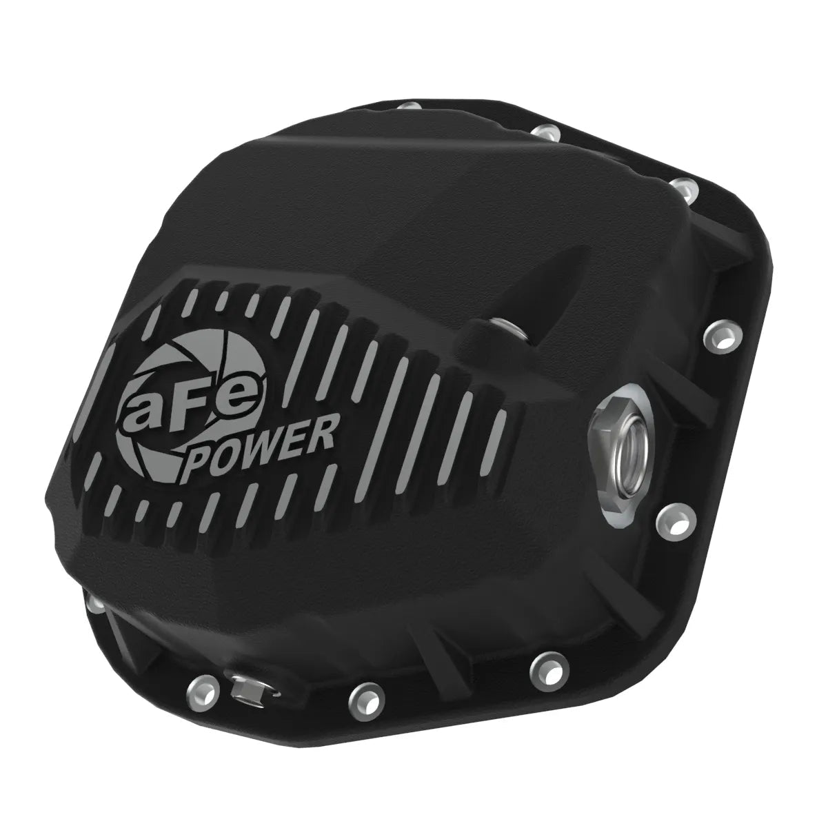 aFe POWER Pro Series Rear Differential Cover Black w/ Machined Fins Ford F-150/Raptor 97-23 (9.75-12) Front View Black