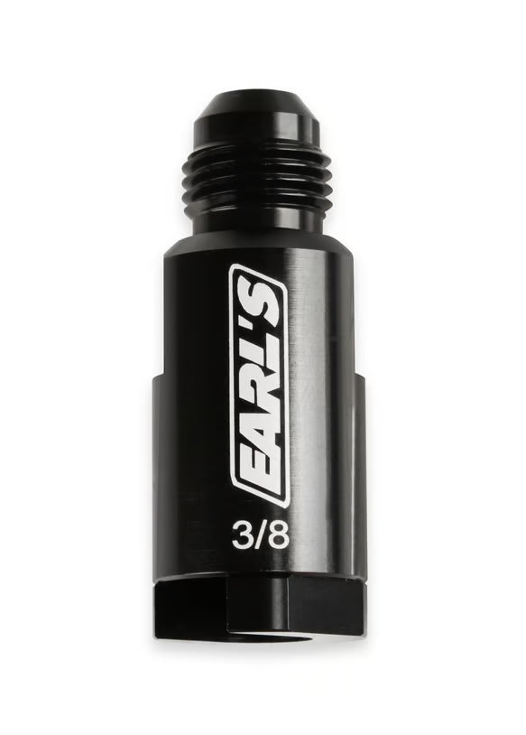Earl's O.E. Fuel Line EFI Quick Connect -6 AN to 3/8" OEM Fuel Tube Front View Black