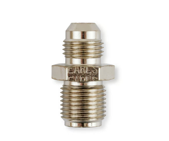 Earl's 11/16"-18 Inverted Flare Male w/ Long Thread to AN -6 Male Adapter Fitting - Nickel Plated Steel