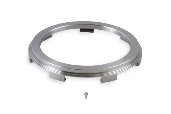 Earl's Late Model USCAR Fuel Pump Module Mounting Ring - Steel Front View Silver