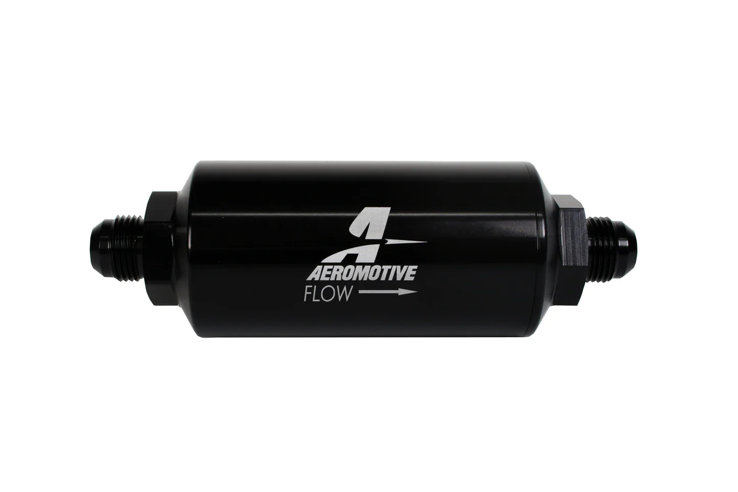 10 Micron Black Fuel Filter with AN-08 Male Ports & Microglass Element