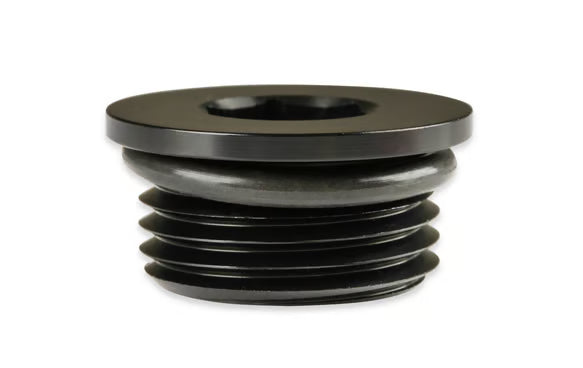 Earl's -8 AN Port Plug w/ O-Ring Seal, Black Anodized Aluminum