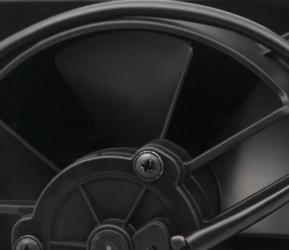 Earl's UltraPro Oil Cooler w/ Fan Pack - 19 Rows - Narrow Cooler Front View Black