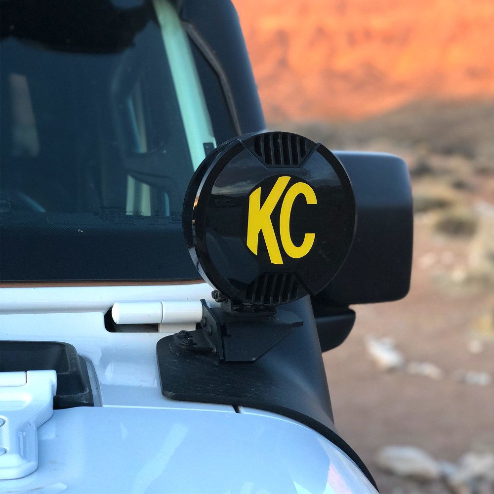 KC HiLites 6" SlimLite LED - Light Shield / Hard Cover - Black