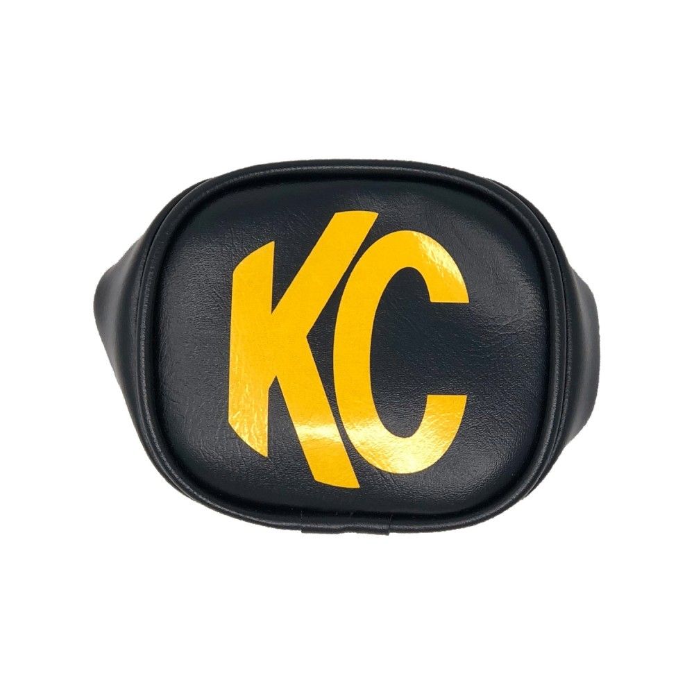 KC HiLites 3" Soft Vinyl Cover - Round - Pair - Black / Yellow KC Logo