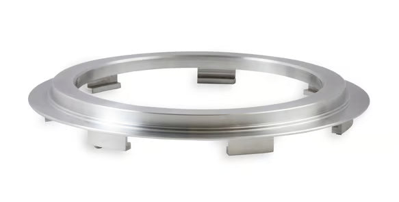 Earl's Late Model USCAR Fuel Pump Module Mounting Ring - Aluminum Front View Silver