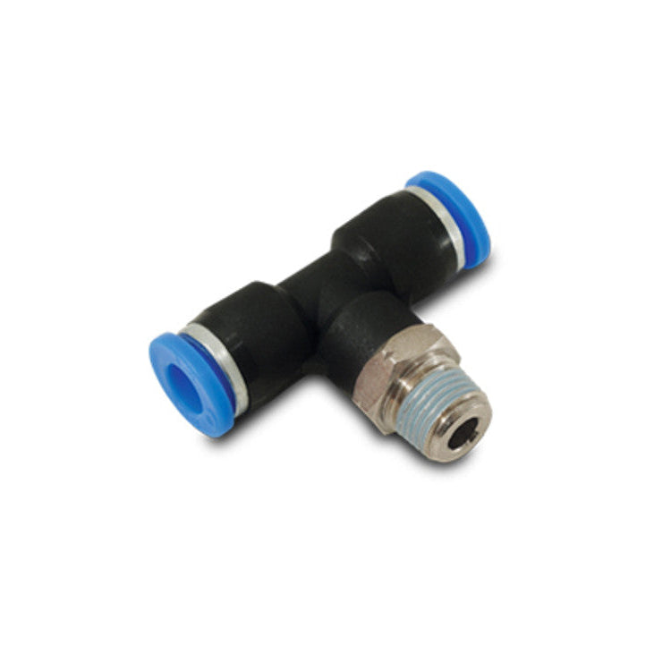 Male Tee Push Lock Vacuum Fittings Front View