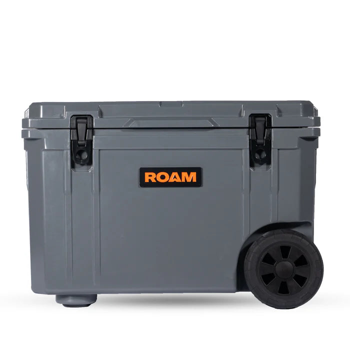 55QT Rolling Rugged Cooler Front View Grey