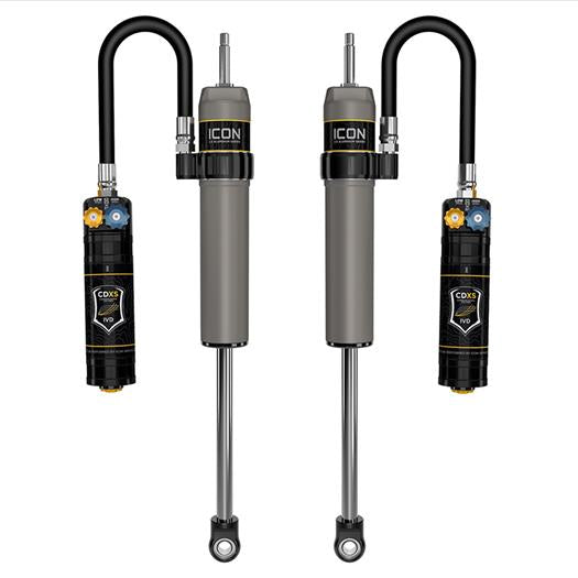 ICON 2024 Toyota Tacoma, 0-1” Lift, Rear, V.S. 2.5 Aluminum Series, Remote Reservoir Shocks w/ CDXS, Pair Front View