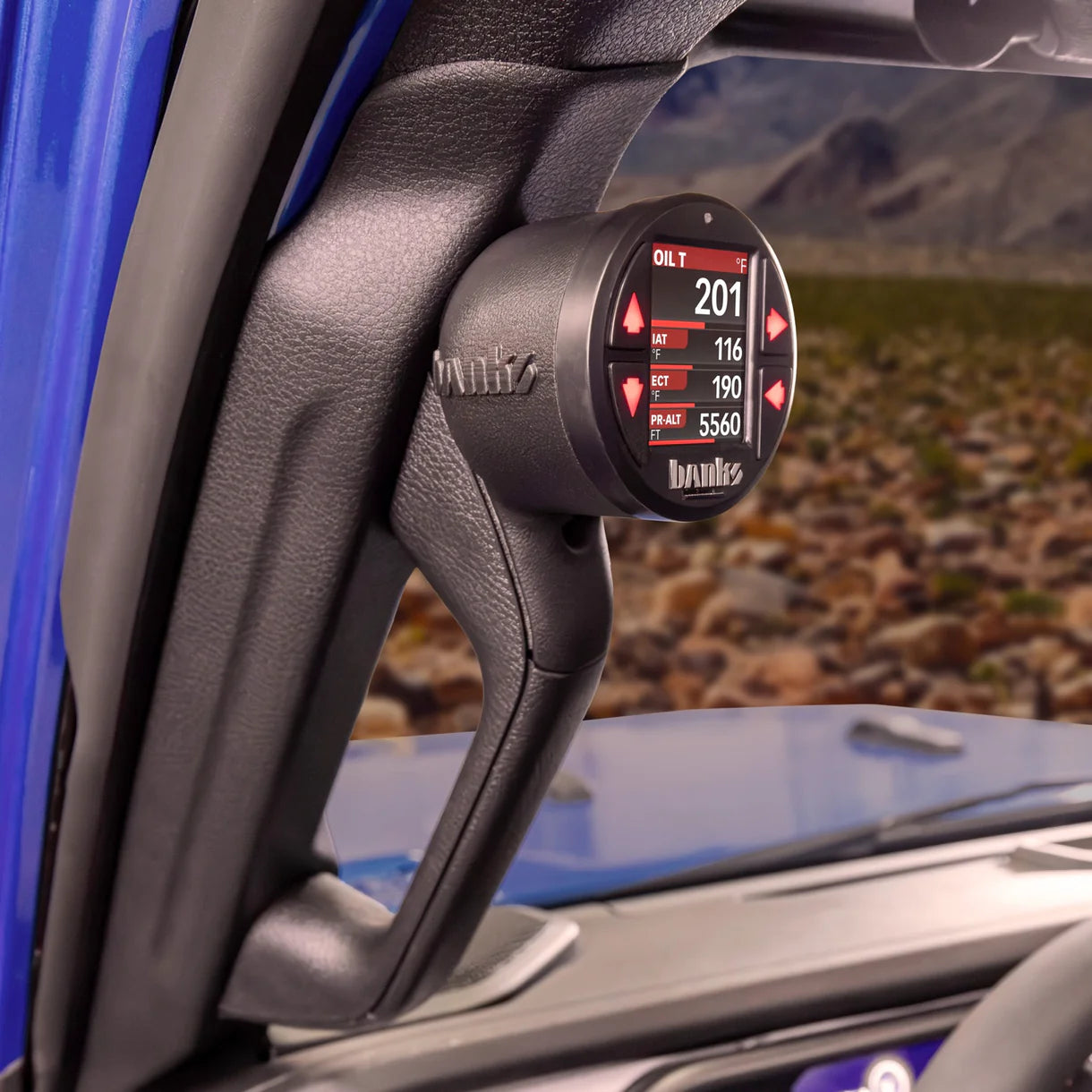 2024-25 Jeep Wrangler JL/JT iDash Stealth Pod Mounts Front View