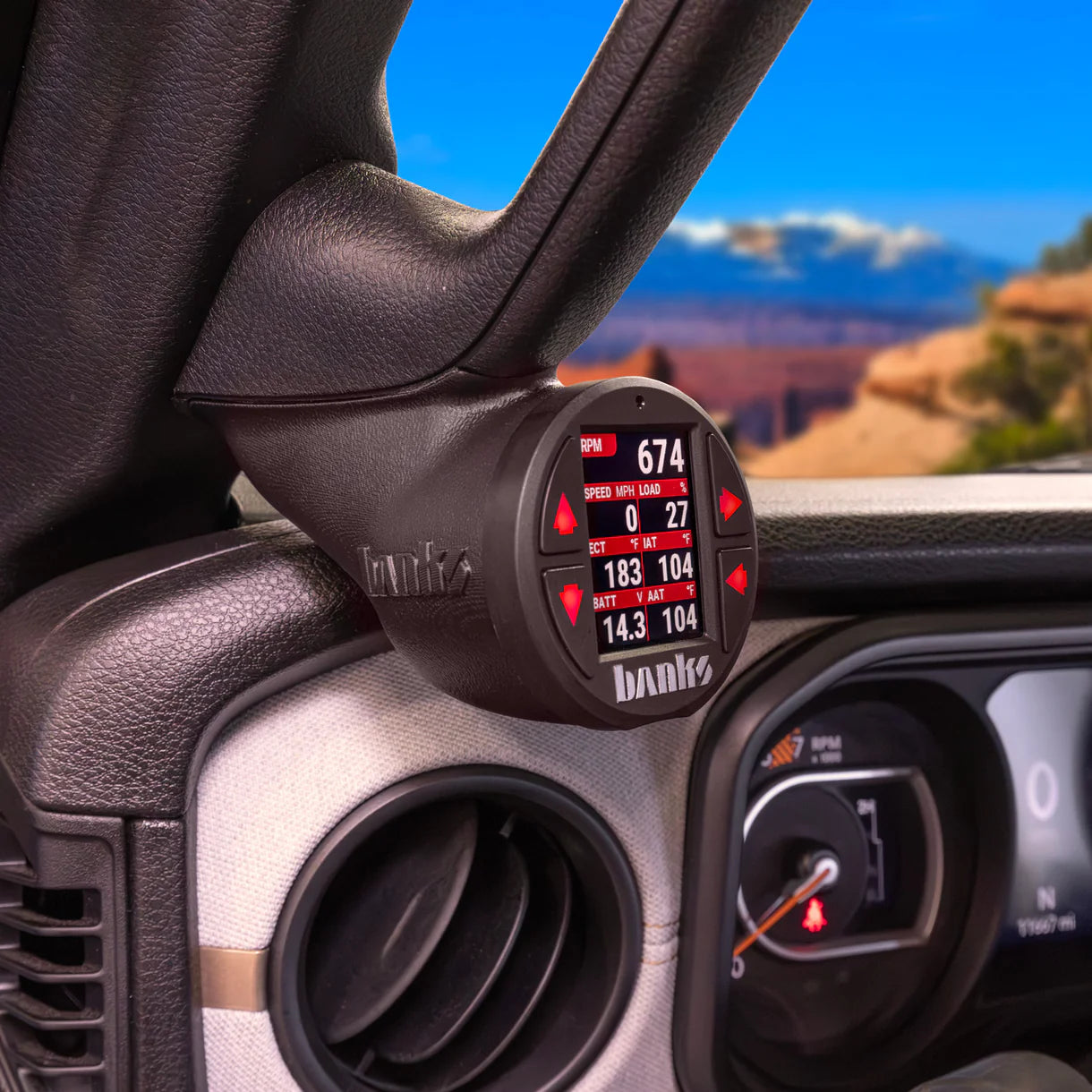 2024-25 Jeep Wrangler JL/JT iDash Stealth Pod Mount Front View