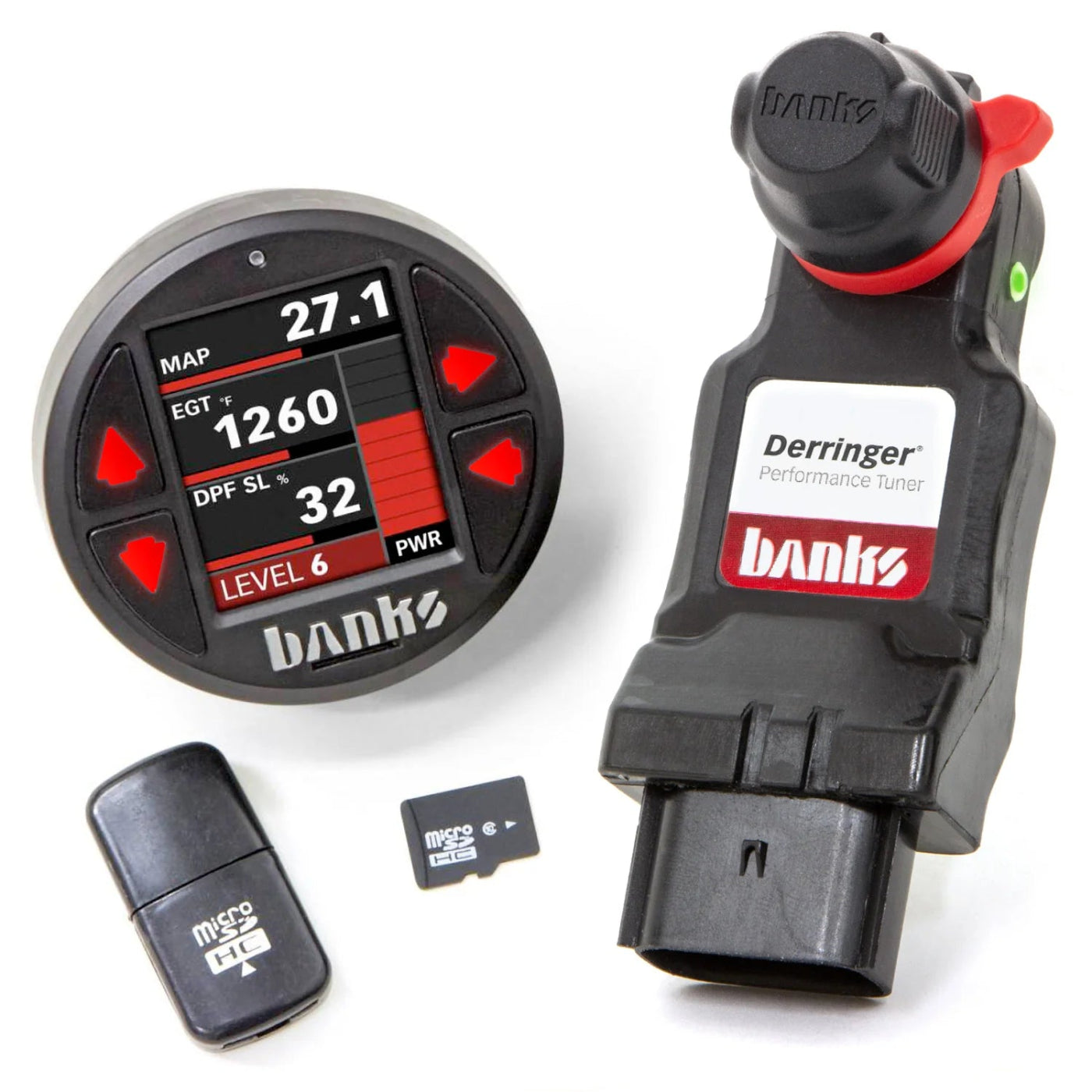 2017-2019 Chevy/GMC 2500/3500 HD 6.6L Duramax, L5P Derringer Tuner Front View