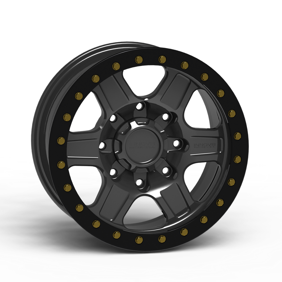 G400 Simulated Beadlock Wheel 18x9.0" 8 Lug - TechLite Ring Front View