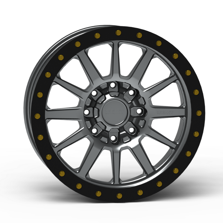 G600 Simulated Beadlock Wheel 20x10.0" 8 Lug - TechLite Ring Front View