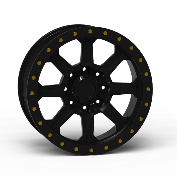 G500 Simulated Beadlock Wheel 17x8.5" 8 Lug - Standard Ring Front View