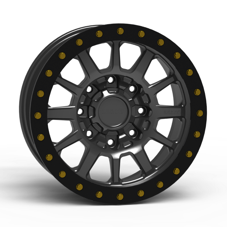 G600 Simulated Beadlock Wheel 17x8.5" 8 Lug - TechLite Ring Front View