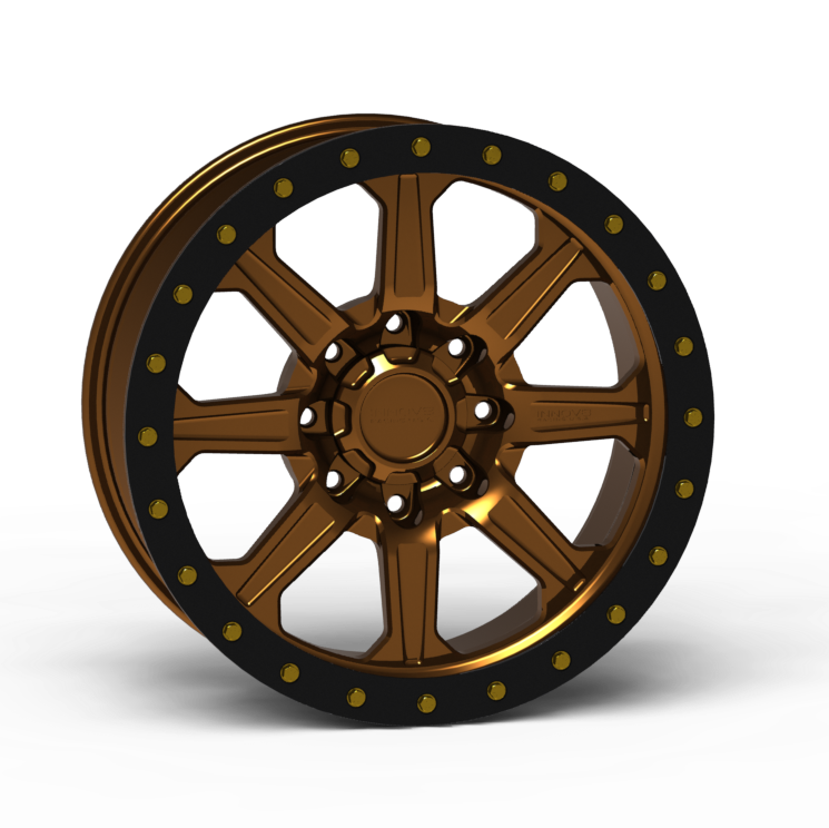 G500 Simulated Beadlock Wheel 17x8.5" 8 Lug - Standard Ring Front View