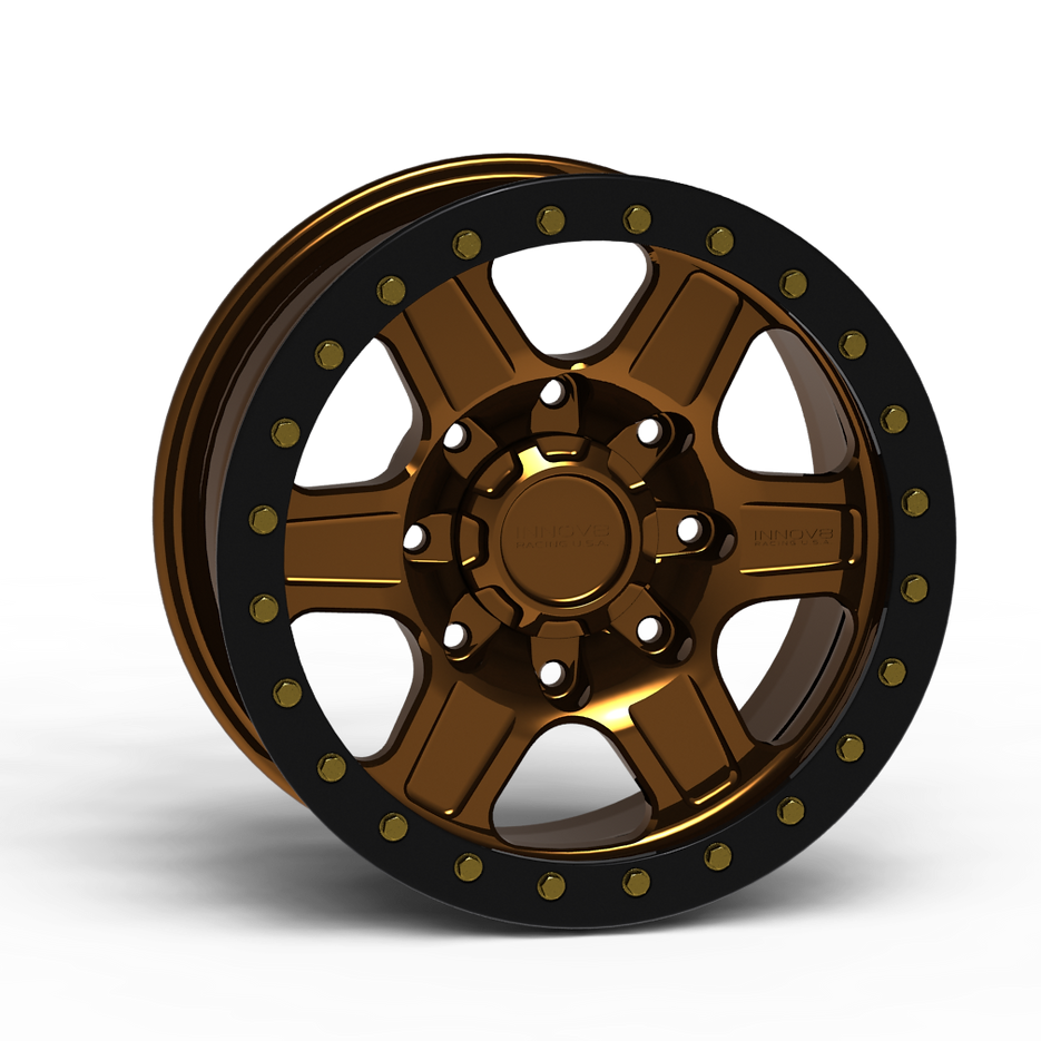 G400 Simulated Beadlock Wheel 17x8.5" 8 Lug - TechLite Ring Front View