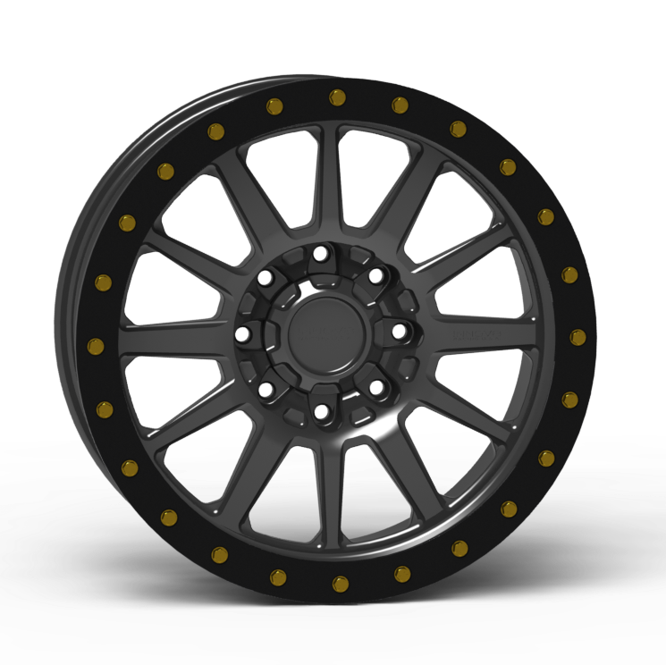 G600 Simulated Beadlock Wheel 20x10.0" 8 Lug - TechLite Ring Front View