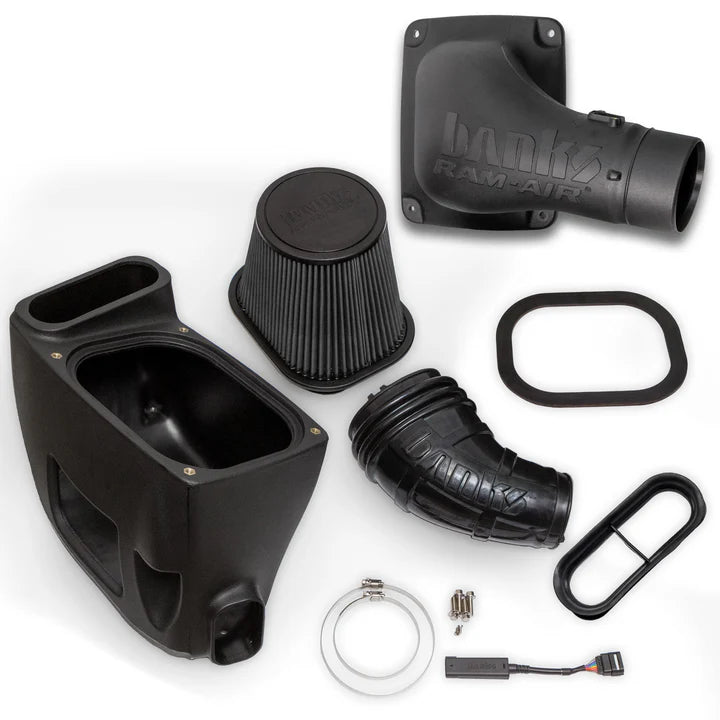 Banks Ram Air Cold Air Intake - 20-23 Chevy/ GMC 2500/3500 6.6L Duramax L5P Display of Included Parts 