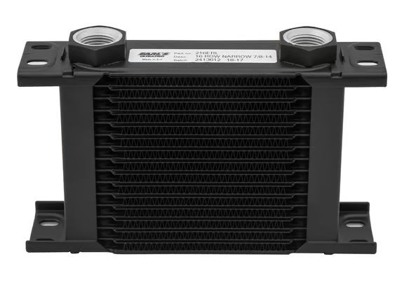 Earl's UltraPro Oil Cooler - Black - 16 Rows - Narrow Cooler Front View Black