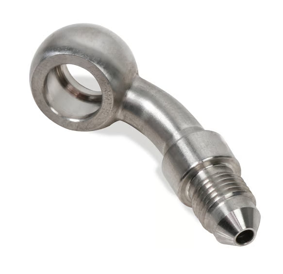 Earl's Banjo Adapter - Long Style 3 AN Male to 3/8" or 10mm - 45 Degree - Long Style - Stainless Steel