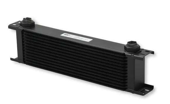Earl's UltraPro Oil Cooler - 13 Rows - Extra-Wide Cooler Front View Black