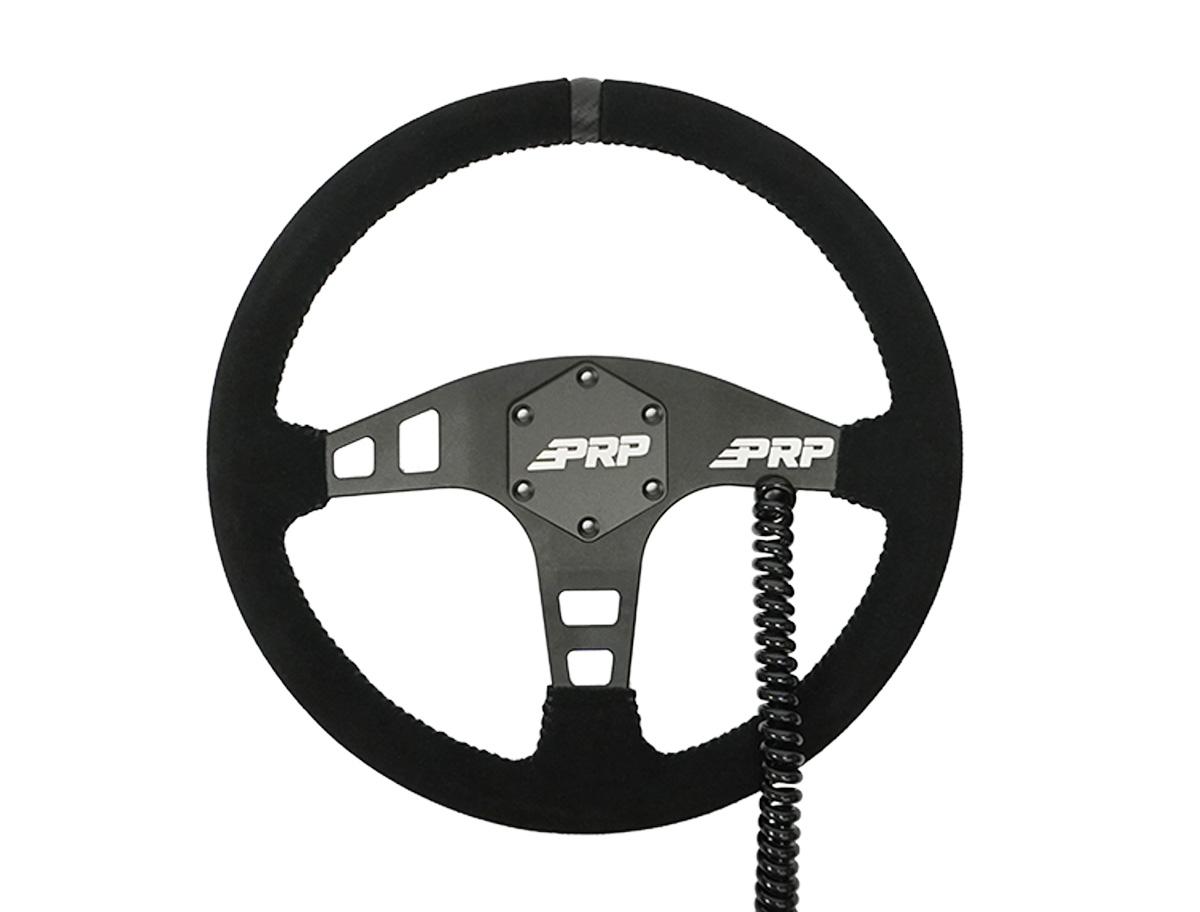 PRP Heated Flat Suede Steering Wheel, Black