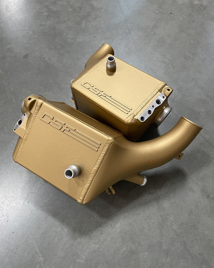 BMW G9X M5 High-Performance Charge-Air-Coolers Front View Gold