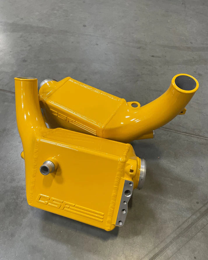 BMW X5M / X6M / XM High-Performance Charge-Air-Coolers Front View Yellow