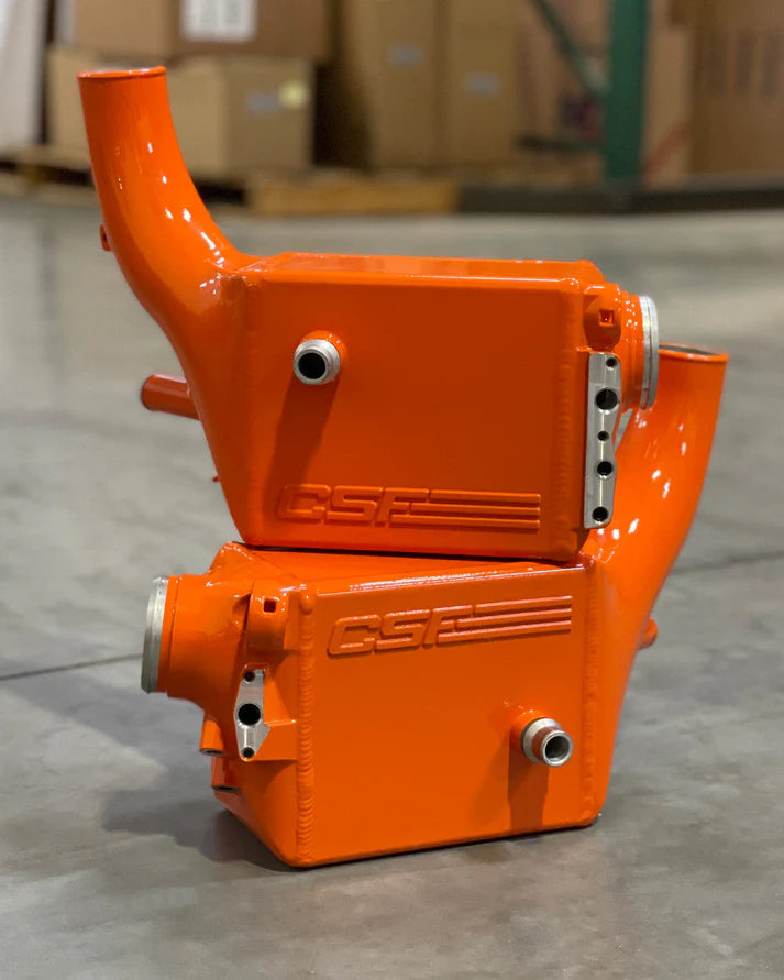 BMW X5M / X6M / XM High-Performance Charge-Air-Coolers Front View Orange