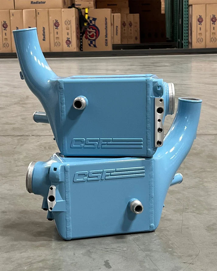 BMW G9X M5 High-Performance Charge-Air-Coolers Front View Blue