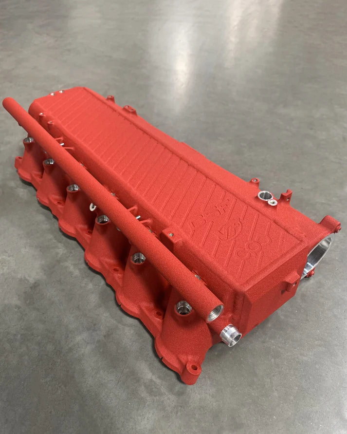 BMW Gen 1 B58 Charge Air Cooler Manifold Front View Red