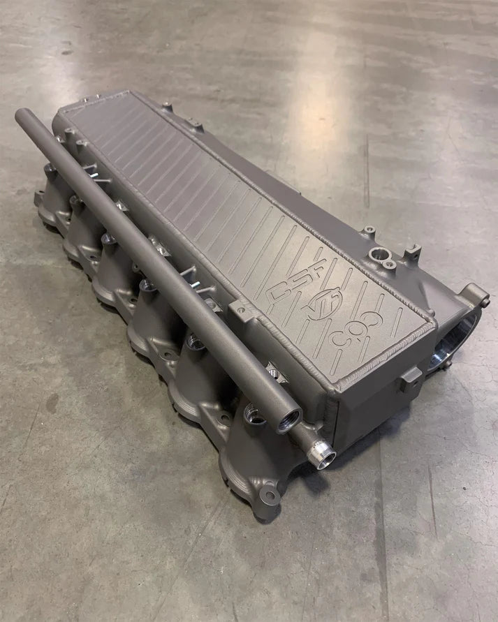 A90 Supra / BMW B58 Charge-Air Cooler Manifold Front View Grey