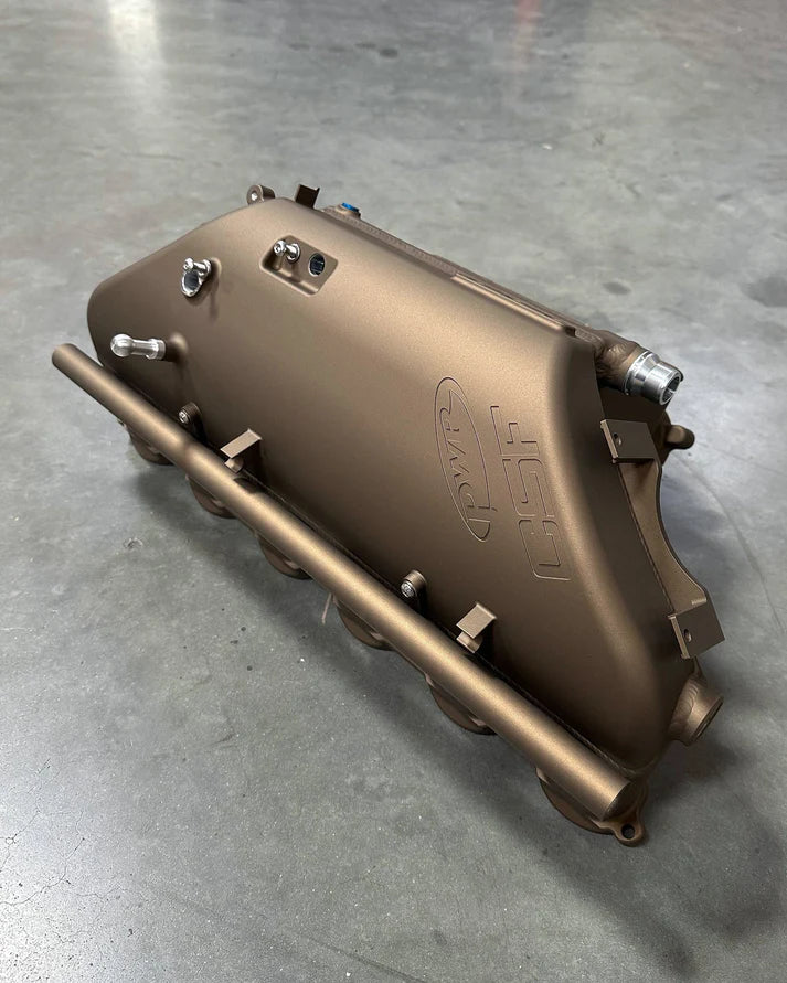 BMW S58 "Level-Up" Charge Air Cooler Manifold Front View Bronze