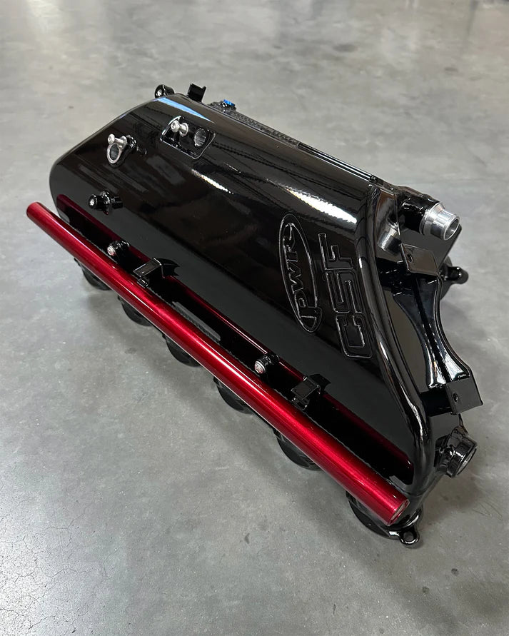 BMW S58 "Level-Up" Charge Air Cooler Manifold Front View Black