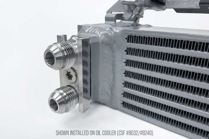 BMW S54 Swap E36 Oil Cooler -10 AN Fitting Adapter Front View