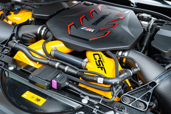 BMW G9X M5 High-Performance Charge-Air-Coolers Front View Yellow