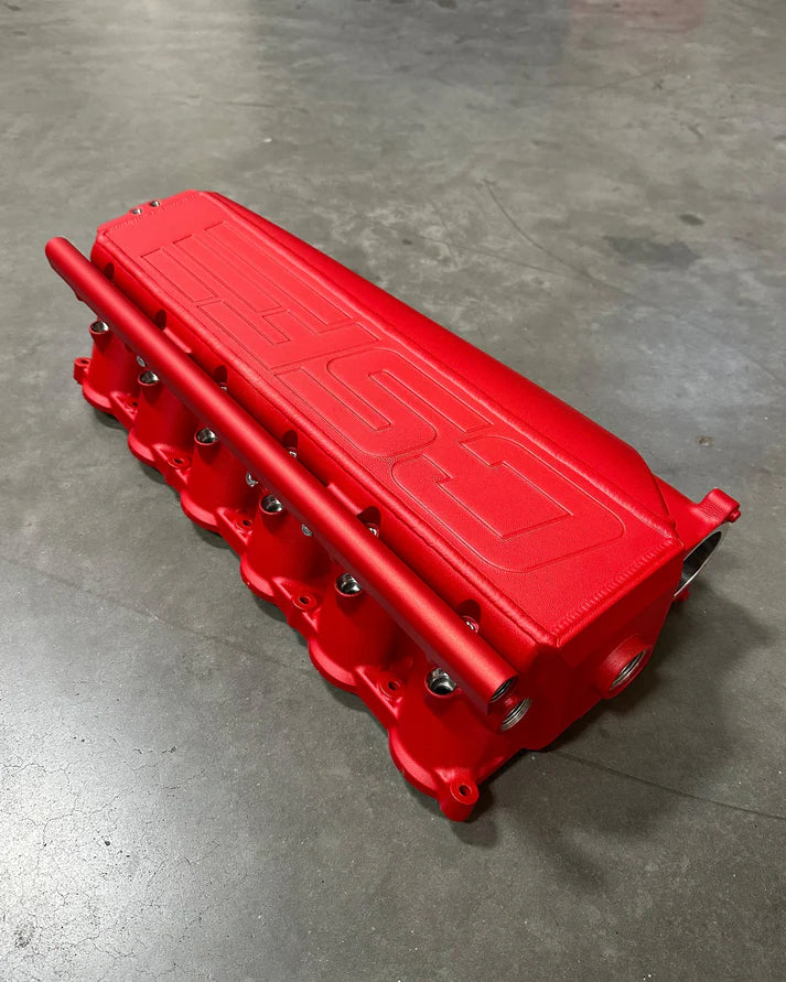 BMW Gen 2 B58 Race X Charge Air Cooler Manifold Front View Red