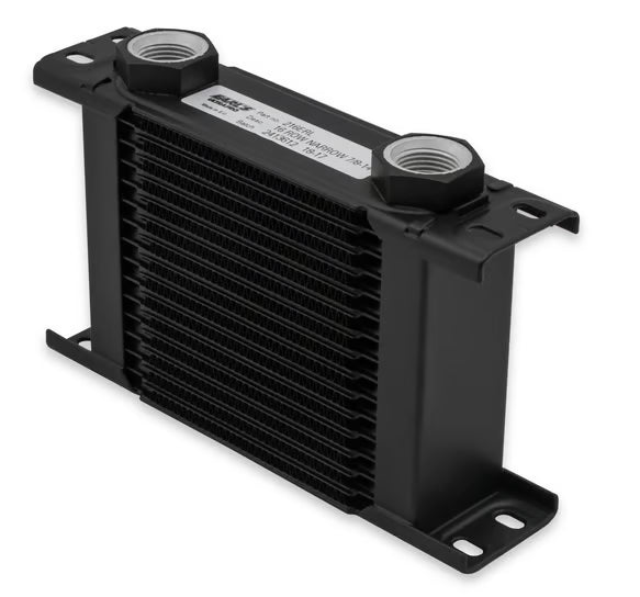 Earl's UltraPro Oil Cooler - Black - 19 Rows - Narrow Cooler Front View Black