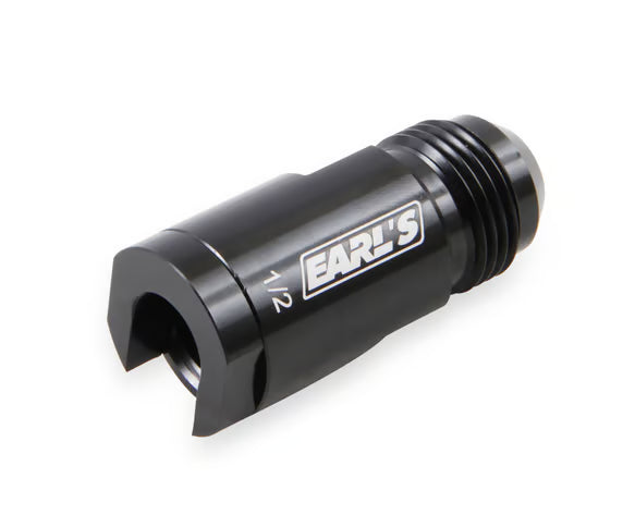 Earl's O.E. Fuel Line EFI Quick Connect -10 AN to 1/2" OEM Fuel Tube Front View Black