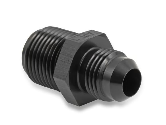 Earl's 11/16"-18 Inverted Flare Male w/ Long Thread to AN -6 Male Adapter Fitting - Black Anodized Aluminum